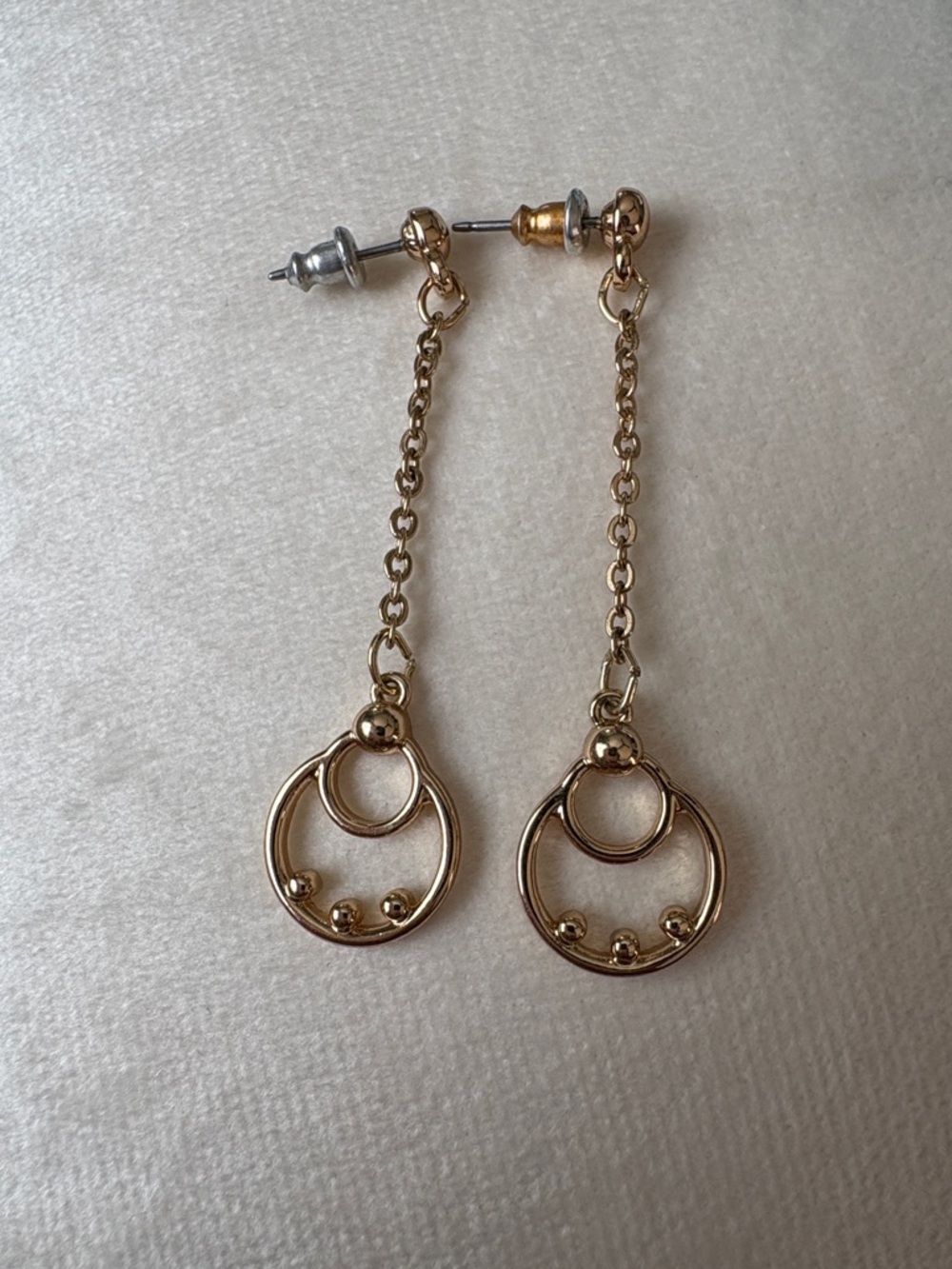 Gold Drop Chain Hoop Earrings - Women Accessories